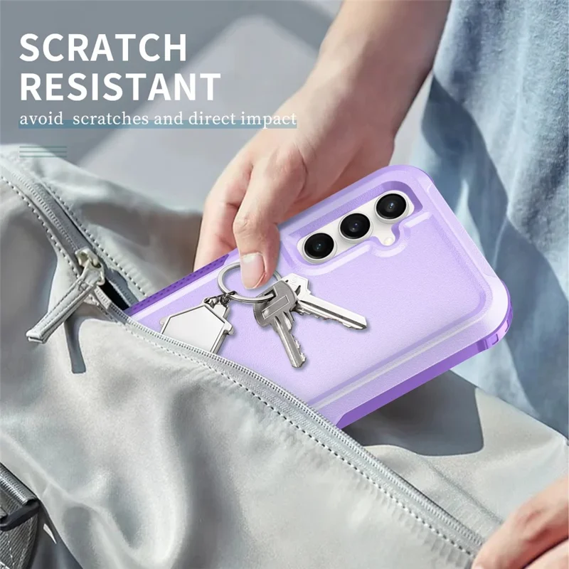 Style F1 For Samsung Galaxy A15 5G Back Case Scratch-resistant PC + Silicone Mobile Phone Cover - Purple