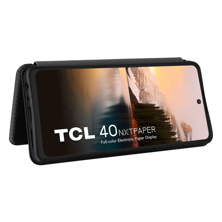 Para TCL 40 NxtPaper Funda de Cuero con Ranuras para Tarjetas Funda Telefónica Cierre Magnético - Negro