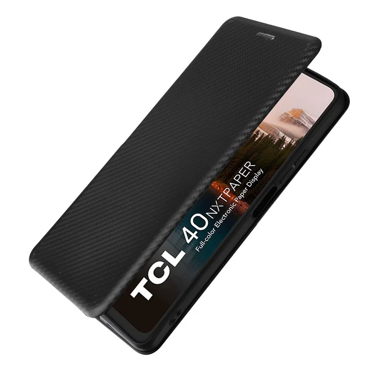 Para TCL 40 NxtPaper Funda de Cuero con Ranuras para Tarjetas Funda Telefónica Cierre Magnético - Negro