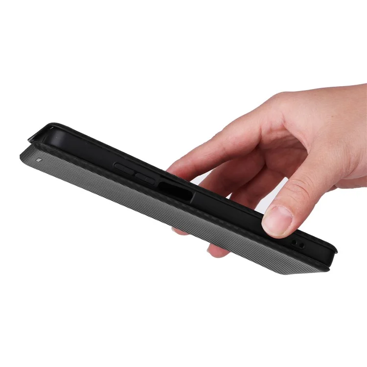 Para TCL 40 NxtPaper Funda de Cuero con Ranuras para Tarjetas Funda Telefónica Cierre Magnético - Negro