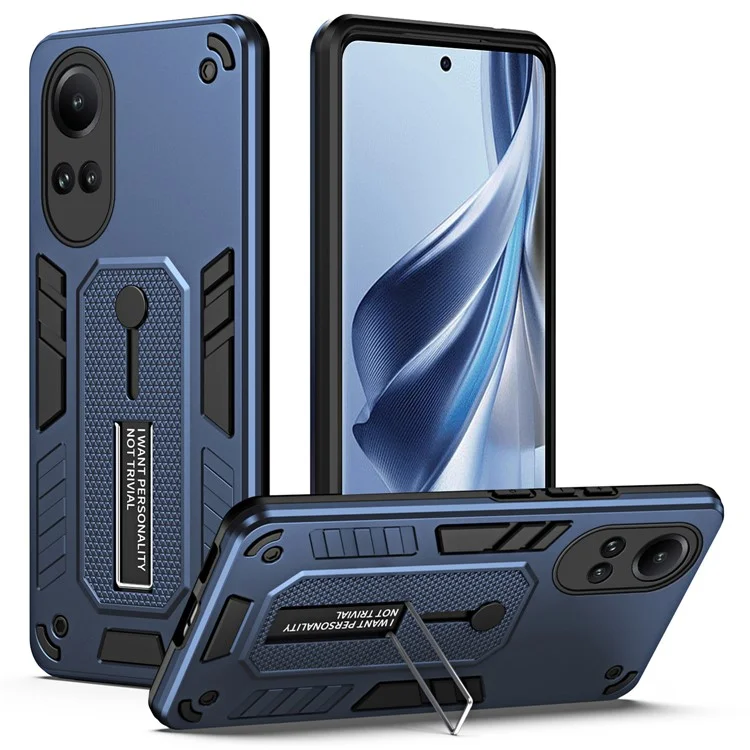 Para Oppo Reno10 5G (Global) / Reno10 Pro 5G (Global) Funda de Teléfono con Soporte Anillo de Silicona - Azul