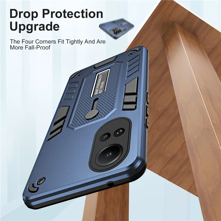 Para Oppo Reno10 5G (Global) / Reno10 Pro 5G (Global) Funda de Teléfono con Soporte Anillo de Silicona - Azul
