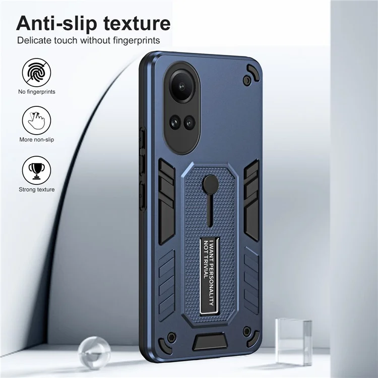 Para Oppo Reno10 5G (Global) / Reno10 Pro 5G (Global) Funda de Teléfono con Soporte Anillo de Silicona - Azul