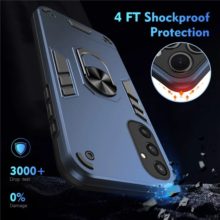 Kickstand Case for Samsung Galaxy S24+ Phone Cover Support Magnetic Car Mount - Blue