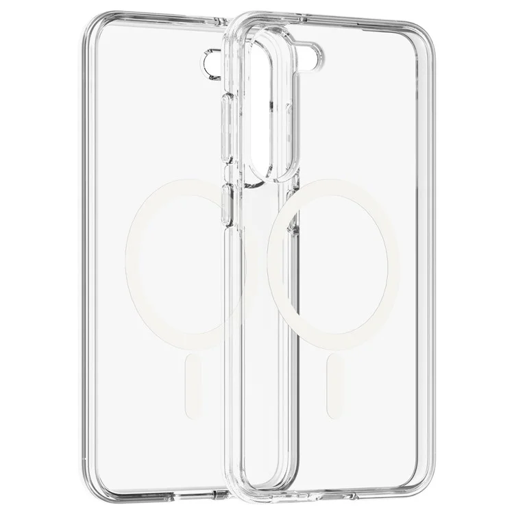 Magnetic Phone Case for Samsung Galaxy S24 Shell Hard PC Soft TPU Cover - Transparent