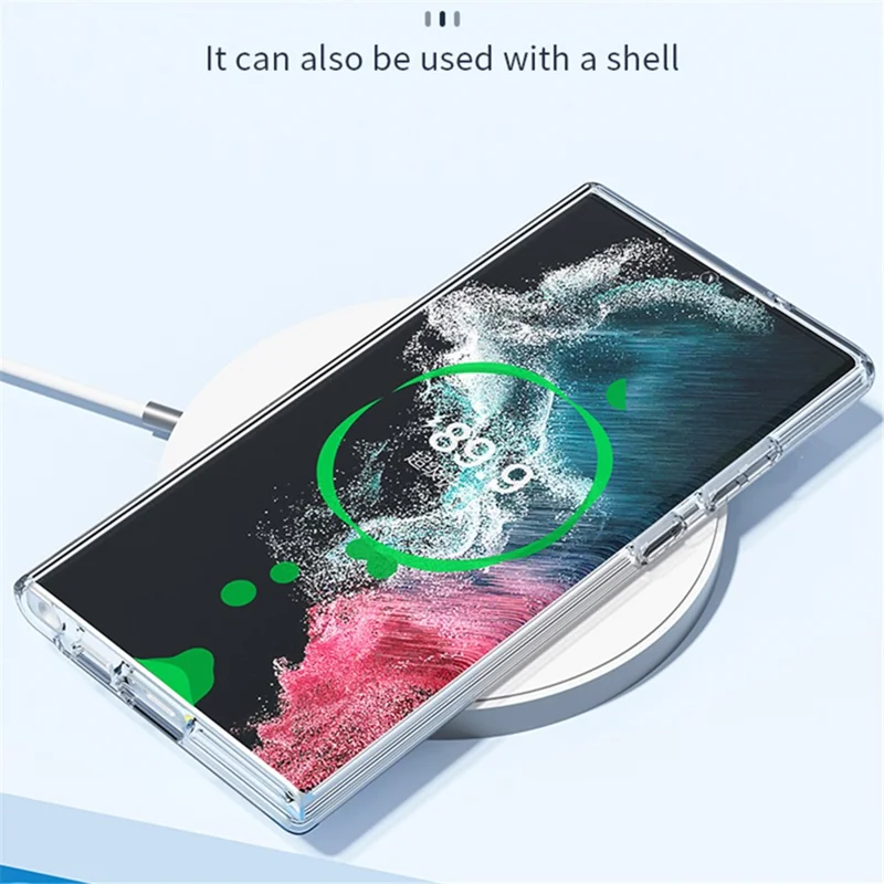 For Samsung Galaxy S24 Ultra Magnetic Case Glitter Hard PC+Soft TPU Phone Back Cover - Black