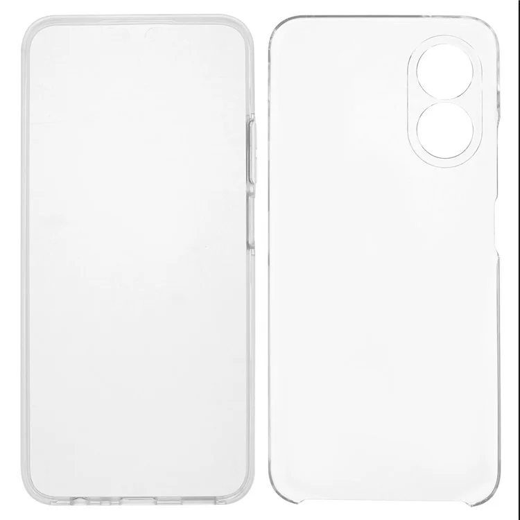 Pour Oppo A17 4G / A17k 4G Coque de téléphone Dos en acrylique transparent + Cadre en TPU avec film PET