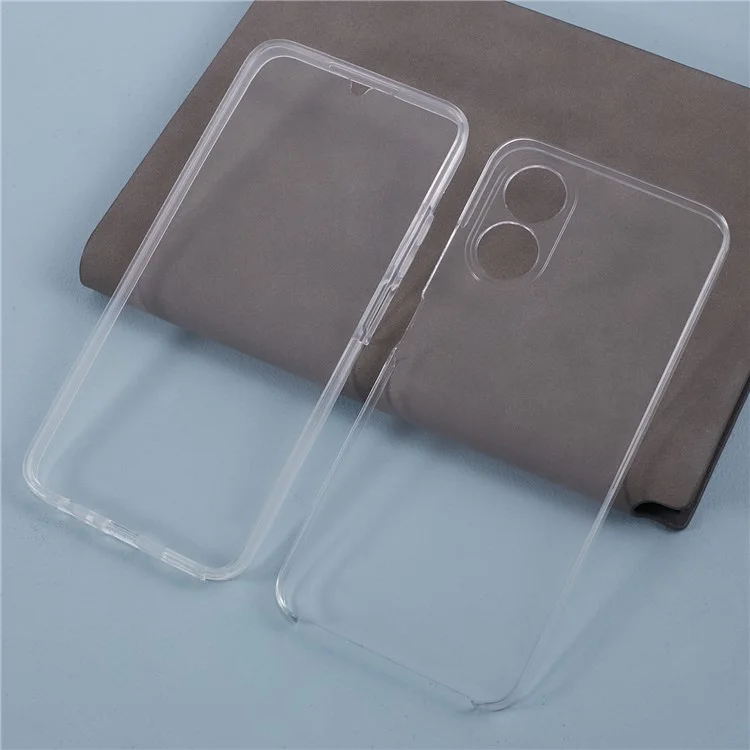 Pour Oppo A17 4G / A17k 4G Coque de téléphone Dos en acrylique transparent + Cadre en TPU avec film PET