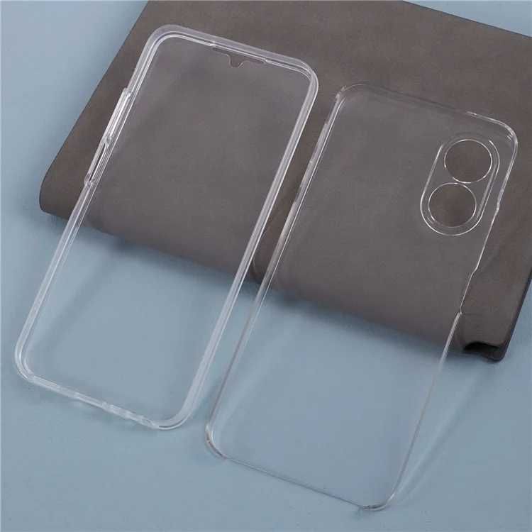 Pour Oppo A17 4G / A17k 4G Coque de téléphone Dos en acrylique transparent + Cadre en TPU avec film PET