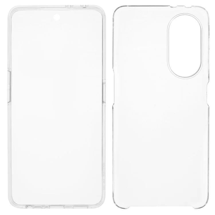 Für Oppo A98 5G Clear Case TPU-Rahmen + Acrylrückseite + PET-Bildschirmschutz
