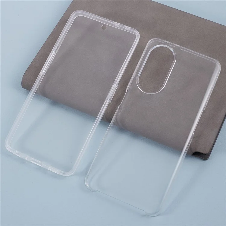 Für Oppo A98 5G Clear Case TPU-Rahmen + Acrylrückseite + PET-Bildschirmschutz