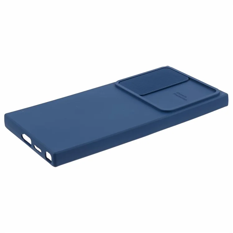 Serie TMT per Samsung Galaxy S21 Ultra 5G Custodia TPU Anti-caduta Cover Telefono con Coperchio Scorrevole Obiettivo - Zaffiro