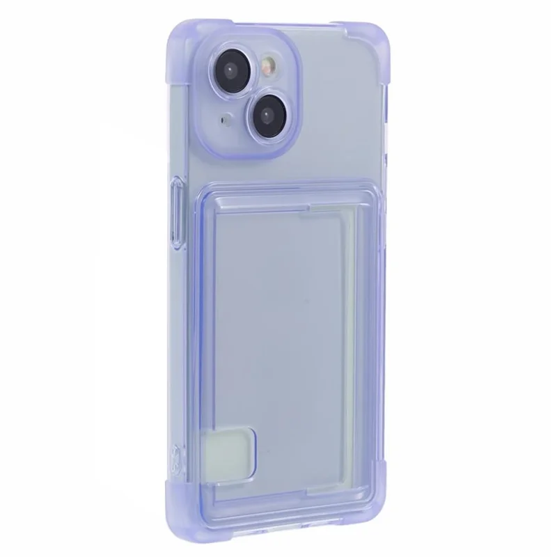 HRX Series for iPhone 15 TPU Phone Case Four Corner Protection Cover - Transparent Purple