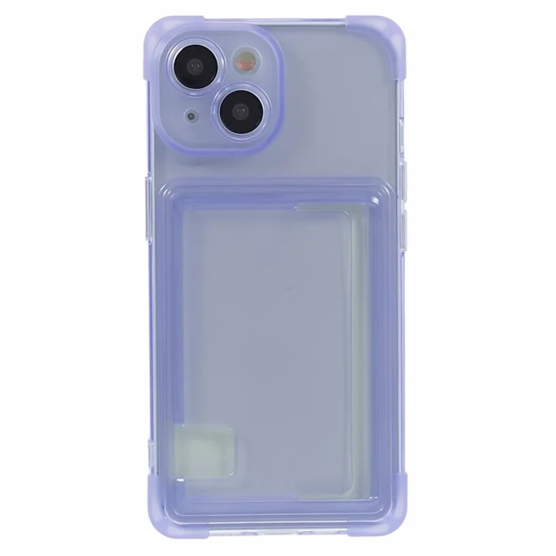 HRX Series for iPhone 15 TPU Phone Case Four Corner Protection Cover - Transparent Purple