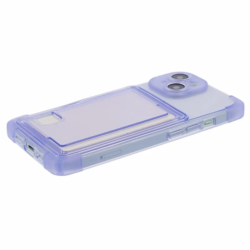 HRX Series for iPhone 15 TPU Phone Case Four Corner Protection Cover - Transparent Purple