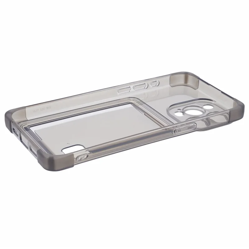 HRX Series TPU Case for iPhone 15 Pro Max Card Holder Drop-proof Phone Cover - Transparent Black