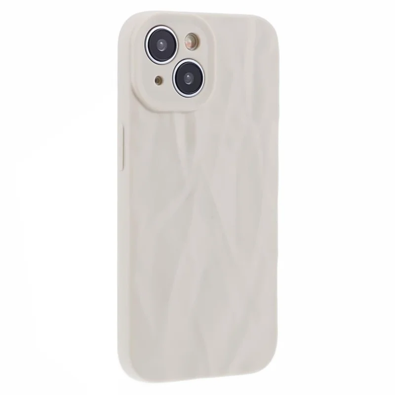 HRX Series For iPhone 14 TPU Case Wrinkled Uneven Anti-scratch Phone Guard Cover - White
