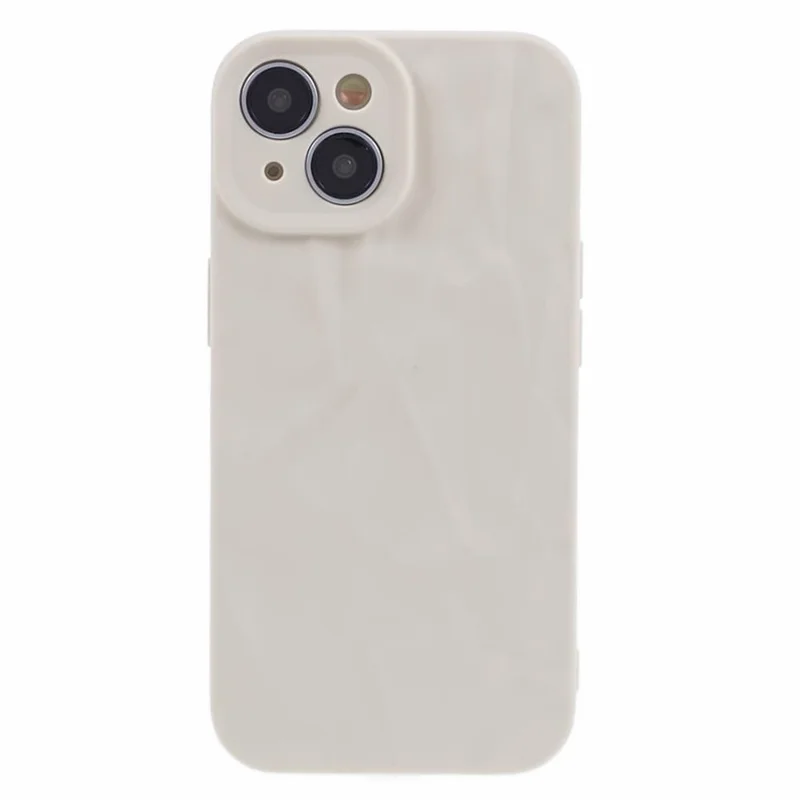 HRX Series For iPhone 14 TPU Case Wrinkled Uneven Anti-scratch Phone Guard Cover - White