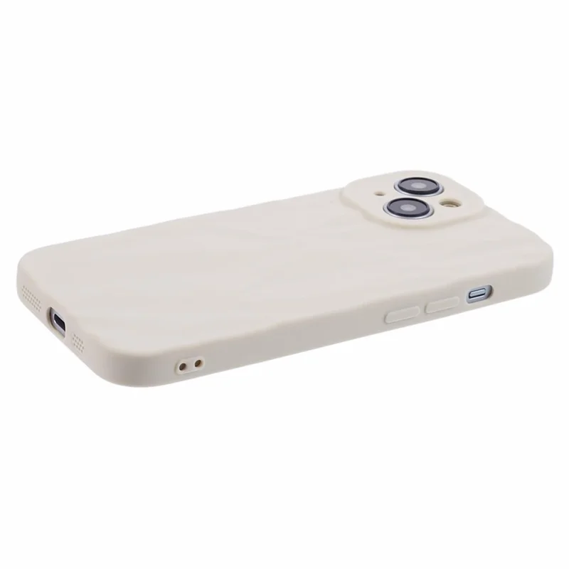 HRX Series For iPhone 14 TPU Case Wrinkled Uneven Anti-scratch Phone Guard Cover - White