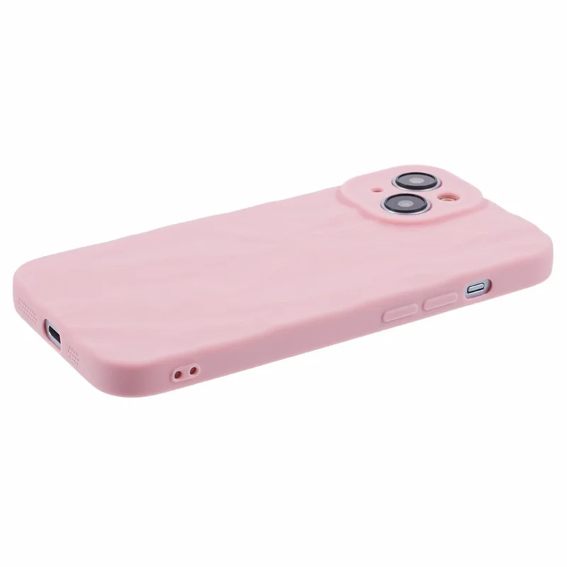 HRX Series For iPhone 15 Plus Wrinkled Uneven Case Soft TPU Drop-resistant Protective Cover - Pink