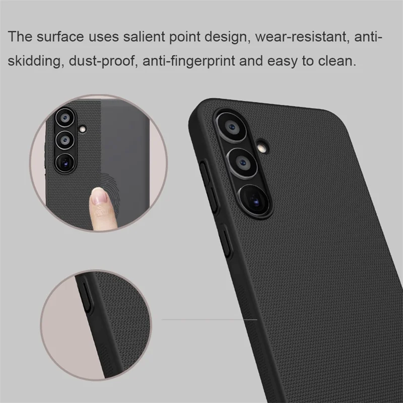 NILLKIN Frosted Shield Phone Case for Samsung Galaxy A35 5G Hard PC Back Cover - Black