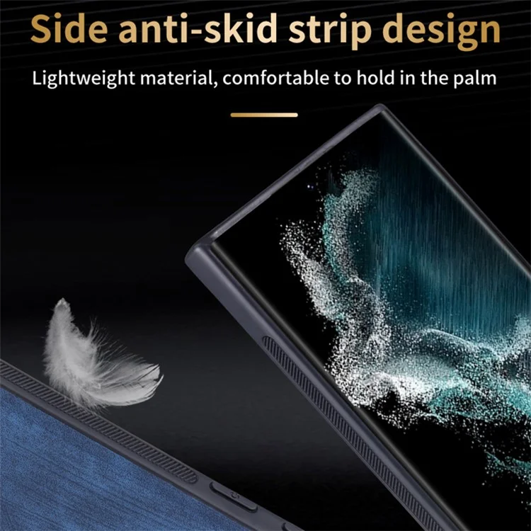 AZNS Pour Samsung Galaxy S24 Ultra Étui de téléphone portable Imprimer PU Cuir+TPU Anticrash - Marron