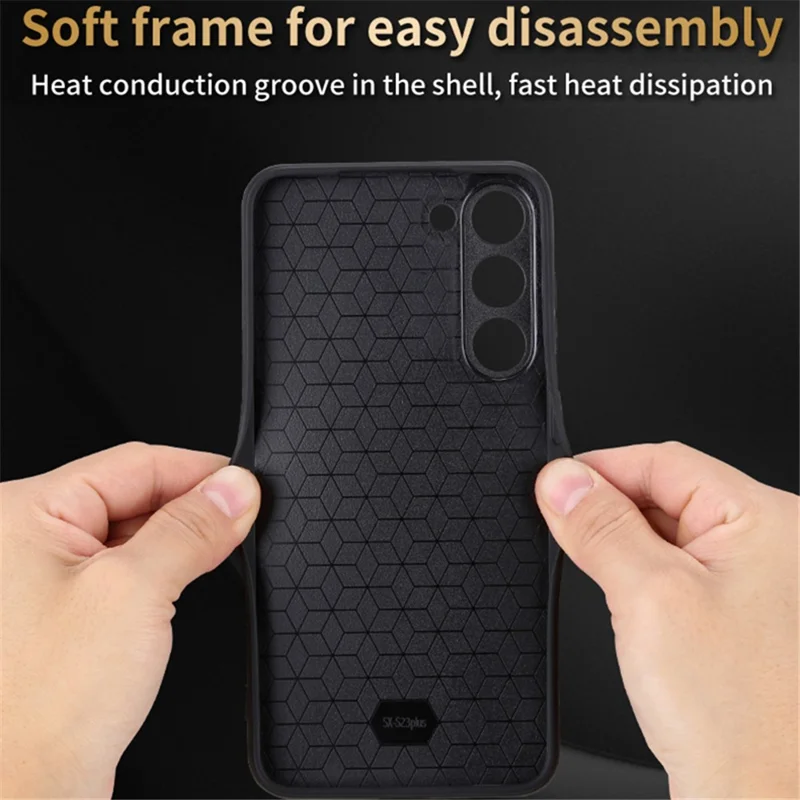 AZNS لجهاز Samsung Galaxy S24+ غطاء مطبوع من جلد PU + TPU واقي للهاتف المحمول - بني