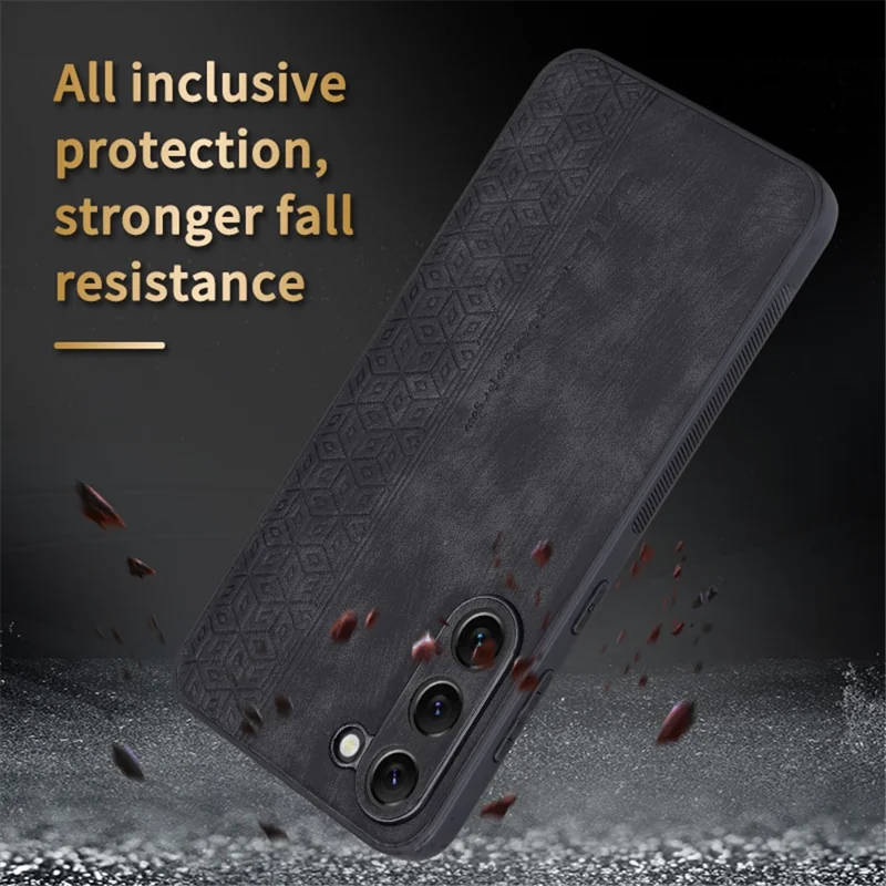 AZNS voor Samsung Galaxy S24 hoesje met afgedrukt patroon, PU leer + TPU schokabsorberende smartphone hoes - Blauw