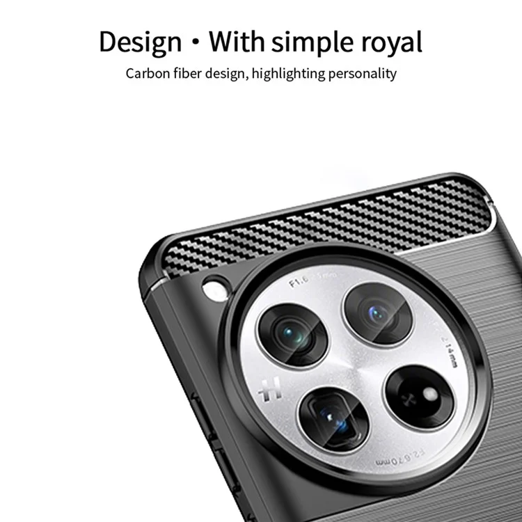 MOFI JK TPU Series-1 For OnePlus 12 5G Case Carbon Fiber Texture TPU Phone Cover - Black