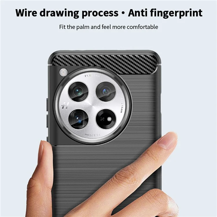 MOFI JK TPU Series-1 For OnePlus 12 5G Case Carbon Fiber Texture TPU Phone Cover - Black