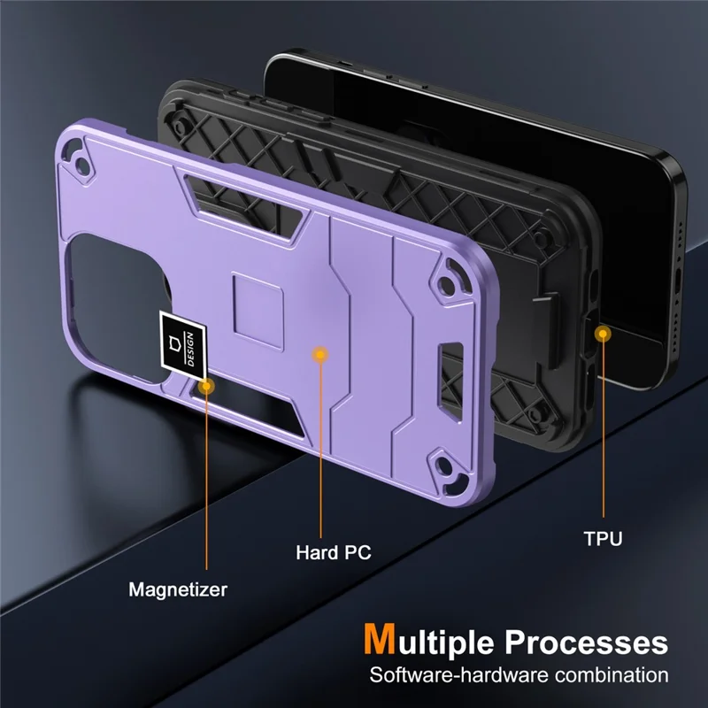 For Motorola Moto G54 5G Phone Case Dual Layer Hybrid TPU + PC Back Cover - Purple