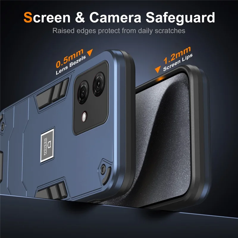 For Motorola Moto G84 5G Phone Case TPU + PC Shockproof Rugged Cover - Navy Blue