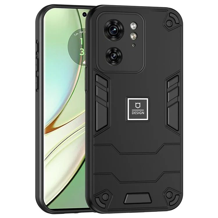 For Motorola Edge 40 5G Phone Case Rugged Hybrid Shockproof Hard PC Soft TPU Cover - Black