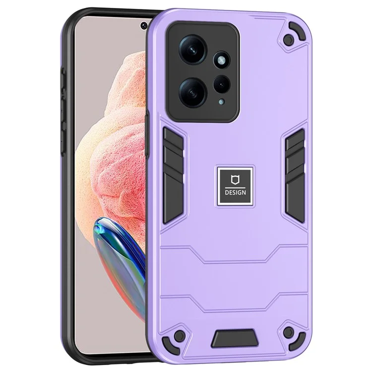 For Xiaomi Redmi Note 12 4G Case 2 in 1 Shockproof Phone Cover Oil-proof - Purple