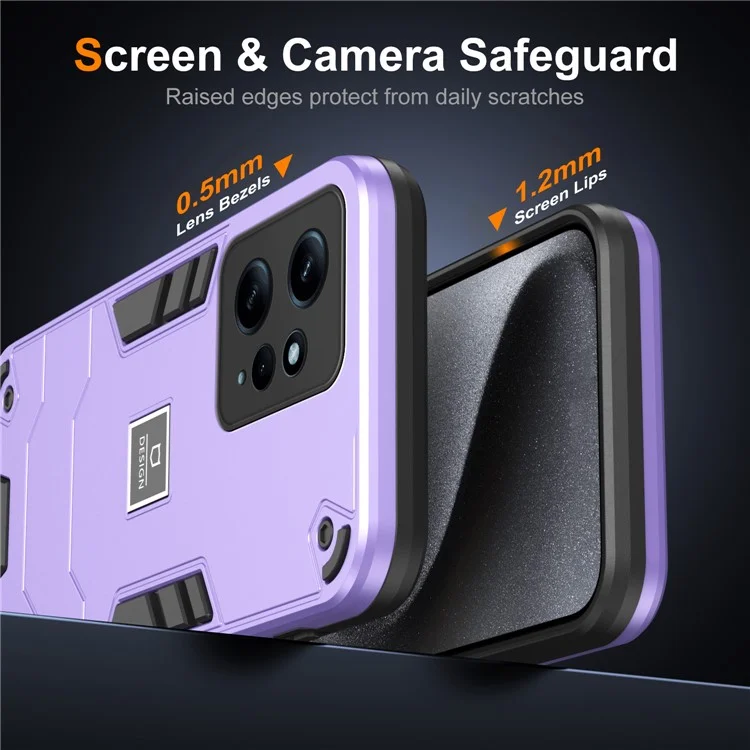 For Xiaomi Redmi Note 12 4G Case 2 in 1 Shockproof Phone Cover Oil-proof - Purple