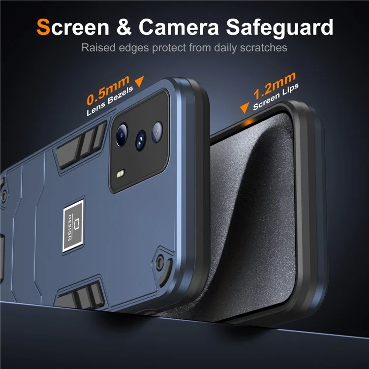 Чехол для Xiaomi 13 Lite / Civi 2 5G из жесткого пластика и мягкого TPU, с защитой от царапин - Темно-синий
