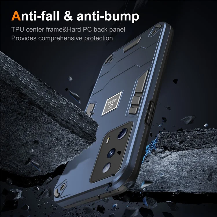 Чехол для Xiaomi 13 Lite / Civi 2 5G из жесткого пластика и мягкого TPU, с защитой от царапин - Темно-синий