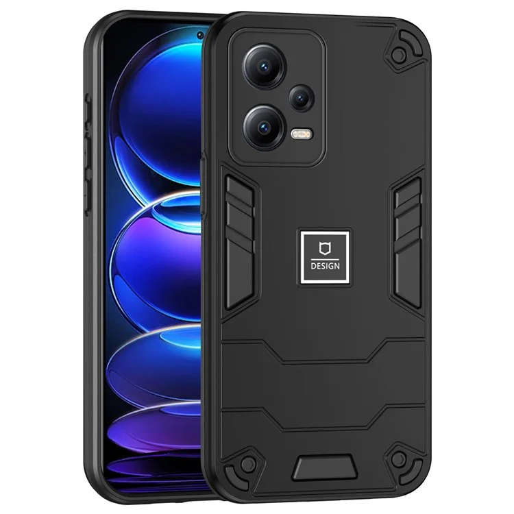 Pour Xiaomi Redmi Note 12 Pro+ 5G Étui de téléphone Housse de protection contre les chutes PC+TPU 2 en 1 - Noir