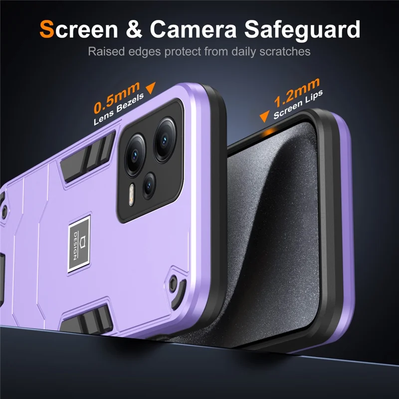 For Xiaomi Redmi Note 12 Pro+ 5G Phone Case Drop Protection Cover PC+TPU 2 in 1 - Purple