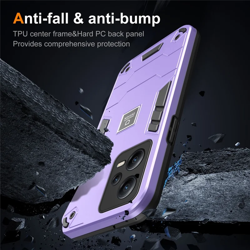 For Xiaomi Redmi Note 12 Pro+ 5G Phone Case Drop Protection Cover PC+TPU 2 in 1 - Purple