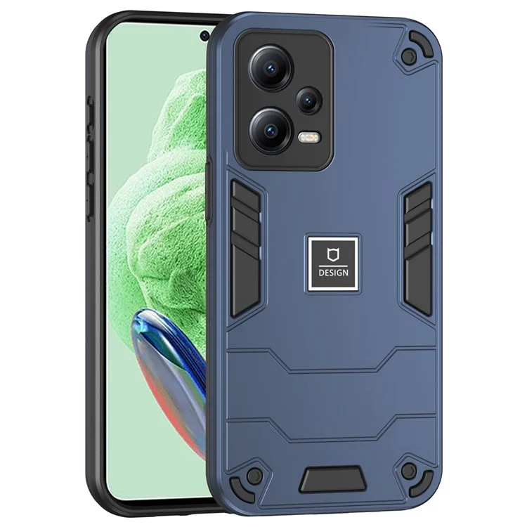Pour Xiaomi Redmi Note 12 5G (Inde) / Poco X5 5G Coque Téléphone PC+TPU - Bleu Marine