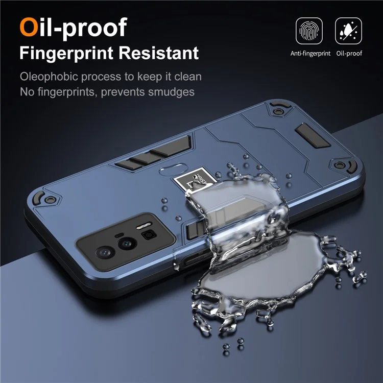 Para Xiaomi Poco F5 Pro 5G / Redmi K60 5G / K60 Pro 5G Capa 2 em 1 Híbrida Protetora PC+TPU - Azul Marinho