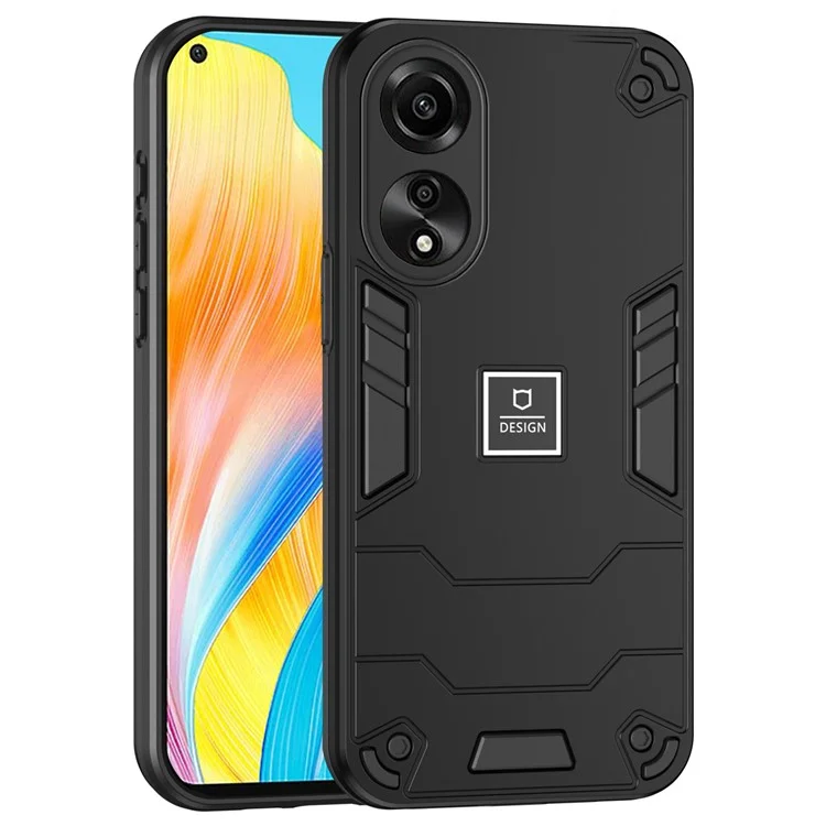 Para Oppo A78 4G Case Protective PC+TPU Dual Layer Hybrid Phone Cover - Preto