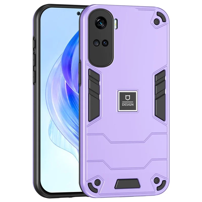 For Honor 90 Lite 5G Case Hybrid Dual Layer 2 in 1 Hard PC Soft TPU Phone Cover - Purple