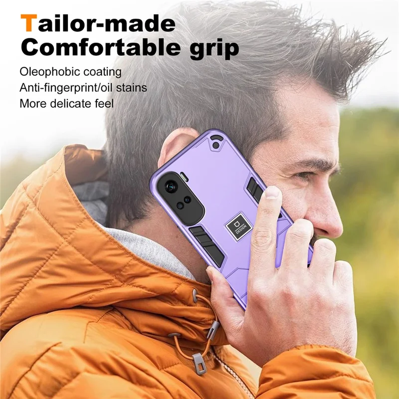 For Honor 90 Lite 5G Case Hybrid Dual Layer 2 in 1 Hard PC Soft TPU Phone Cover - Purple