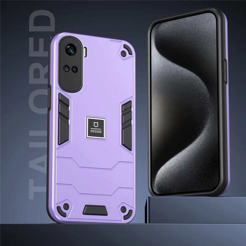 For Honor 90 Lite 5G Case Hybrid Dual Layer 2 in 1 Hard PC Soft TPU Phone Cover - Purple