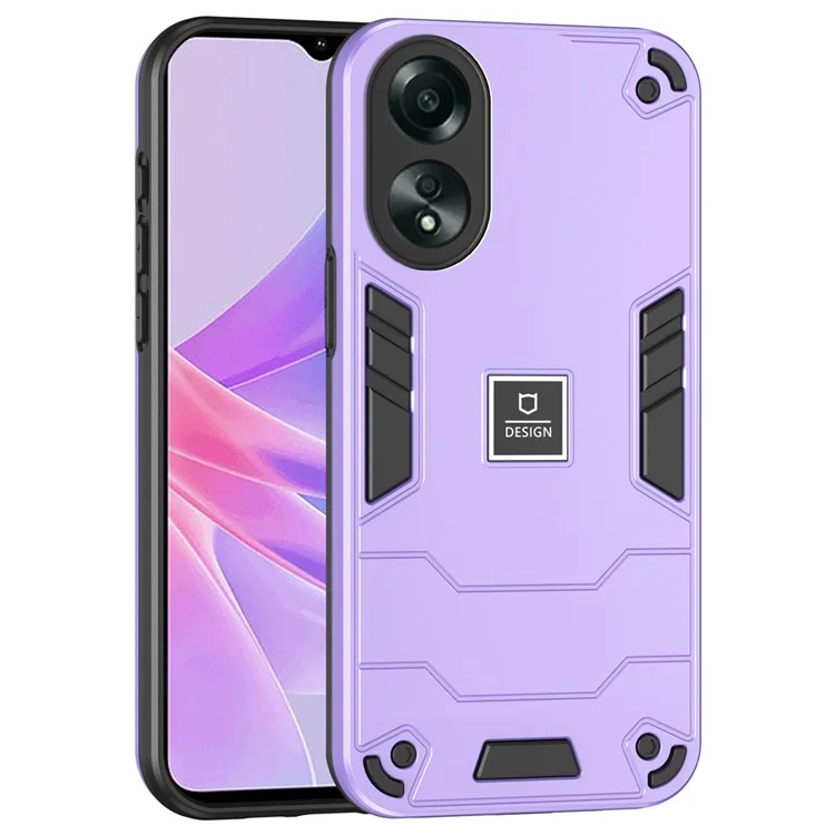 Für Oppo A58 4G Hülle 2-in-1 TPU+PC Stoßschutz Handyhülle - Lila