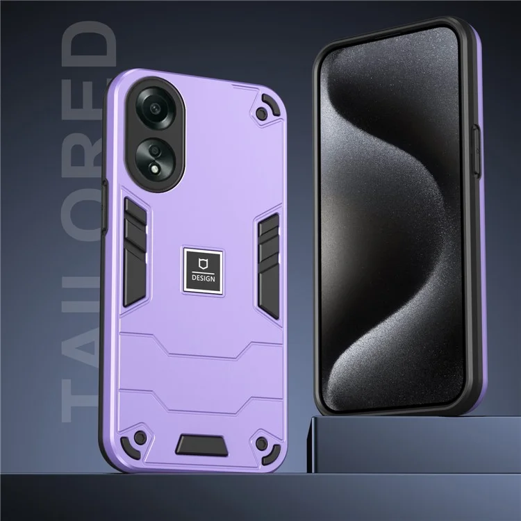 Für Oppo A58 4G Hülle 2-in-1 TPU+PC Stoßschutz Handyhülle - Lila
