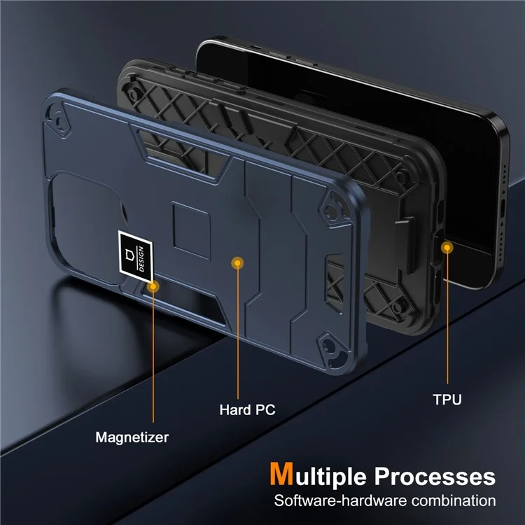For Samsung Galaxy A15 5G Phone Case Drop Protection Dual Layer PC+TPU - Navy Blue