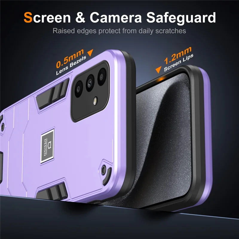 For Samsung Galaxy A15 5G Phone Case Drop Protection Dual Layer PC+TPU - Purple